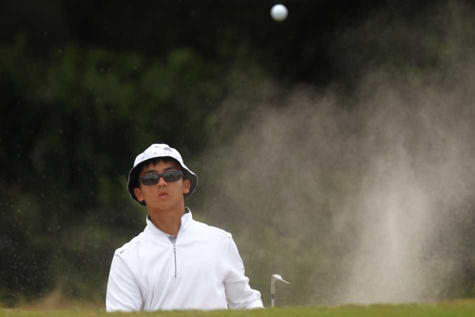 潘政琮在亚运会赛场霸气挥杆，动作流畅而充满自信，这是他在仁川夺得双金荣耀的见证