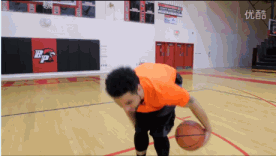 篮球训练中，球员正灵活地进行头部绕球练习，快速培养球感