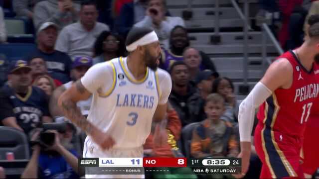 湖人110-101逆转鹈鹕！东契奇詹皇联手末节翻盘稳居西部前六